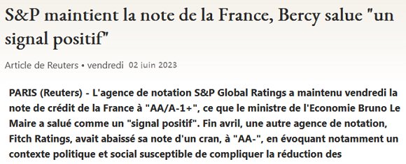 Notation credit-3-SP-maintient-la-note-signal-positif-pour-bercy-Reuters-20230602.png